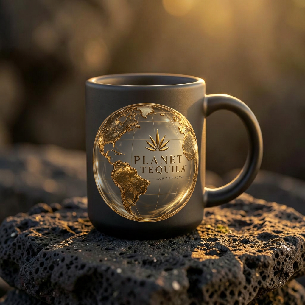 Black Planet Tequila stoneware mug