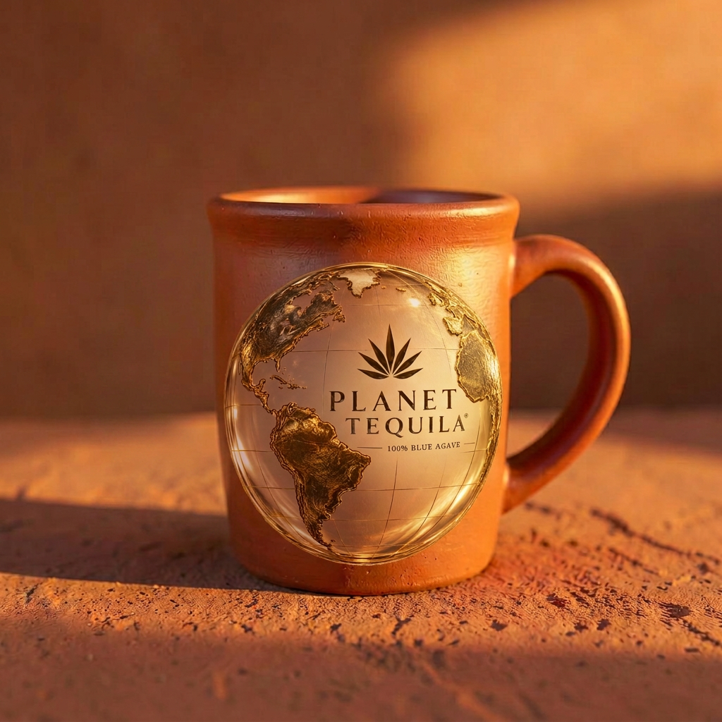 Terracotta Planet Tequila stoneware mug