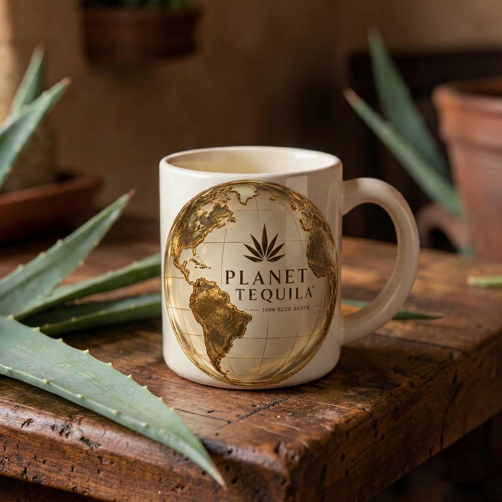 Cream Planet Tequila stoneware mug