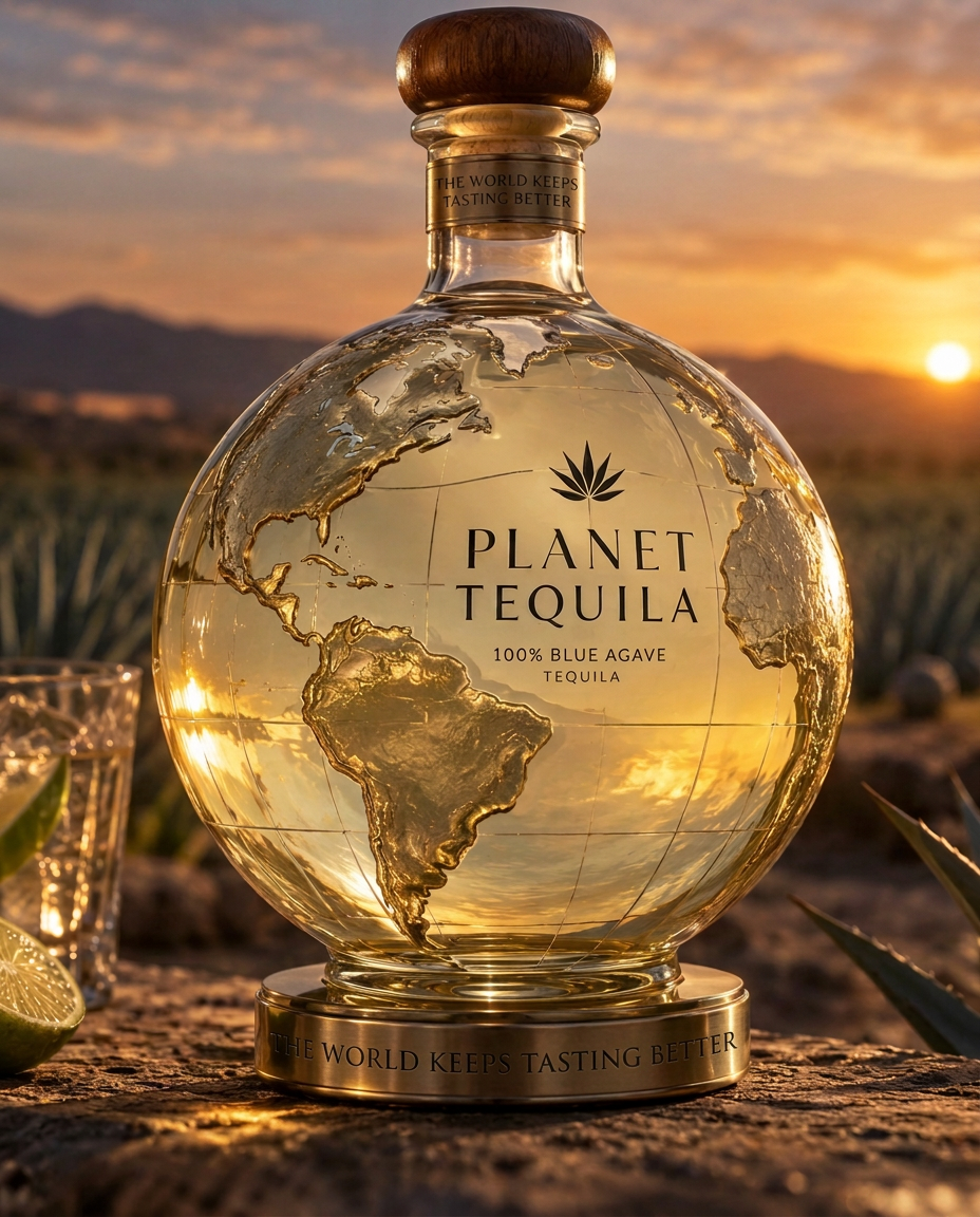 Planet Tequila globe bottle